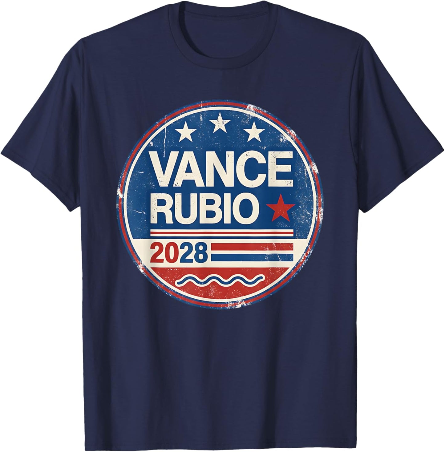 Vance Rubio 2028 Campaign JD Vance Marco Rubio Election T-Shirt - T-Shirt | Navy