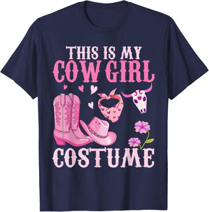 Western Cowgirl Outfit Women Cowboy Cute Cowgirl Costume T-Shirt - T-Shirt | Navy