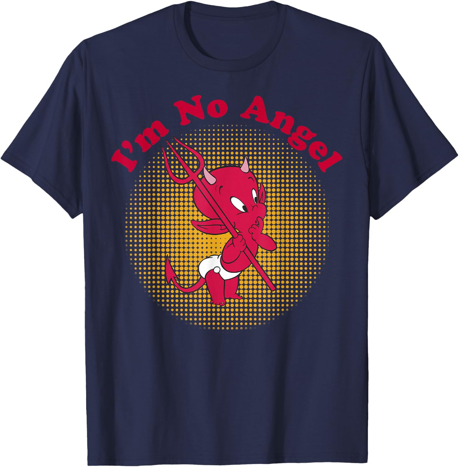 Hot Stuff The Little Devil I'm No Angel Portrait T-Shirt - T-Shirt | Navy