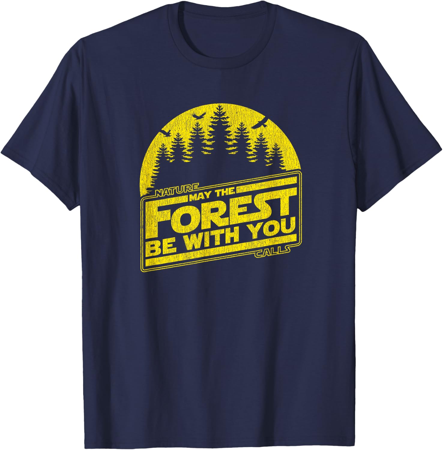 May The Forest Be With You YELLOW Nature Summer Camp T-Shirt - T-Shirt | Navy