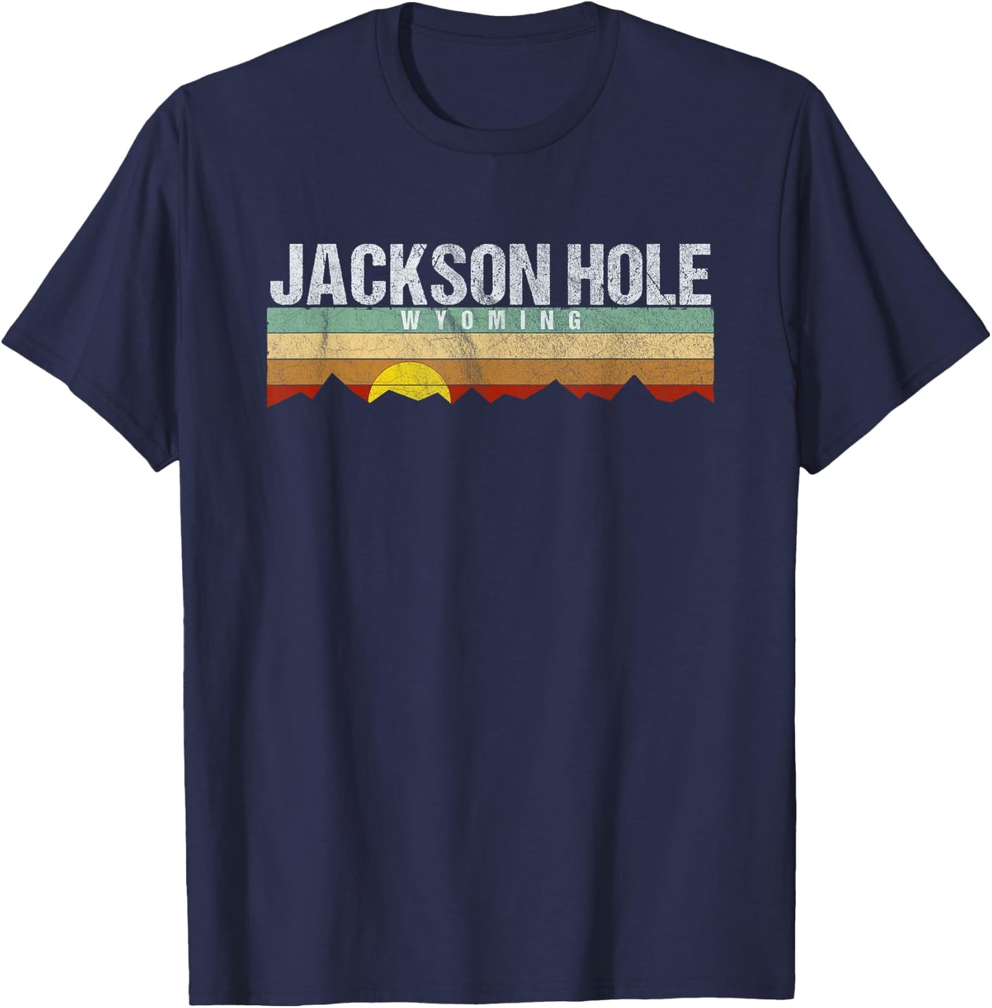 Vintage Jackson Hole Wyoming Retro T-Shirt - T-Shirt | Navy