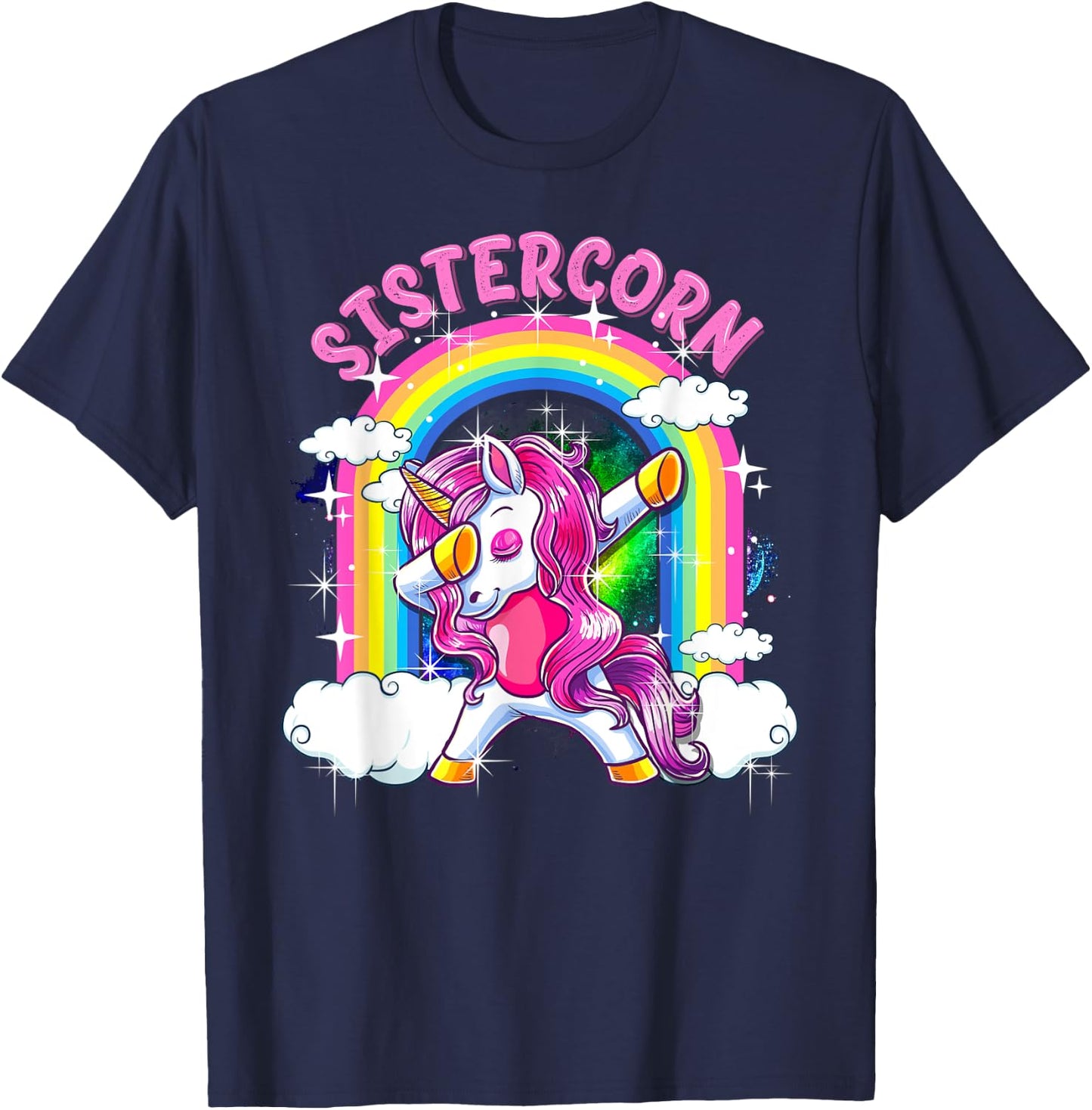 Sistercorn Shirt Dabbing Unicorn Cute Sister Gifts T-Shirt - T-Shirt | Navy