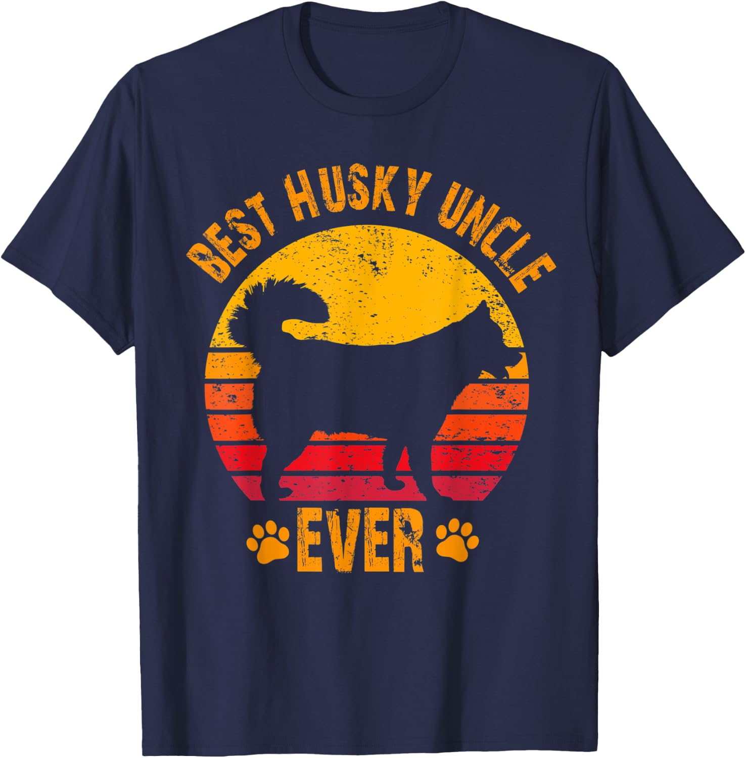 Best Husky Uncle Ever Funny Gift Uncle T-Shirt - T-Shirt | Navy