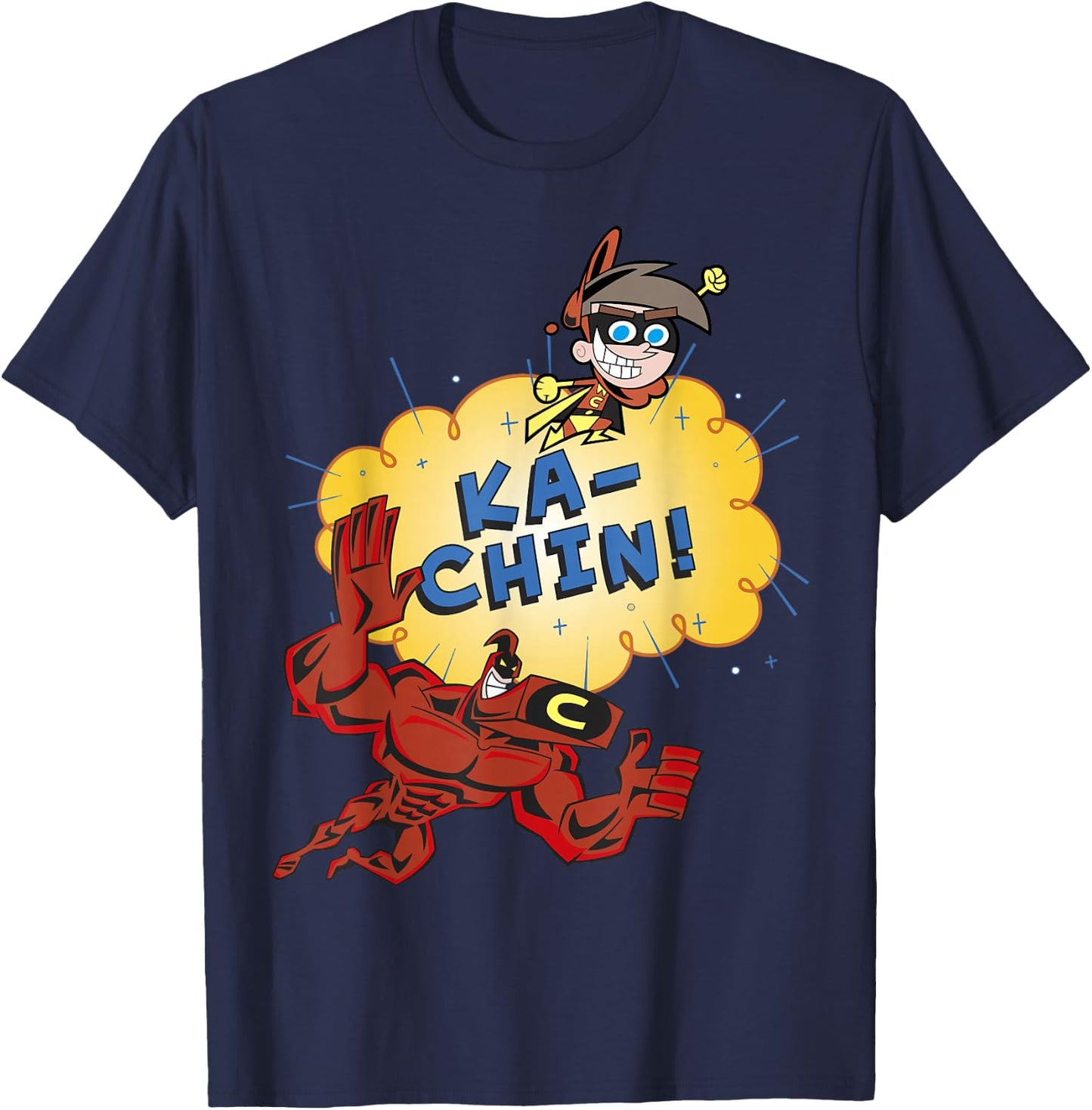 The Fairly OddParents Crimson Chin And Cleft Ka-Chin T-Shirt - T-Shirt | Navy