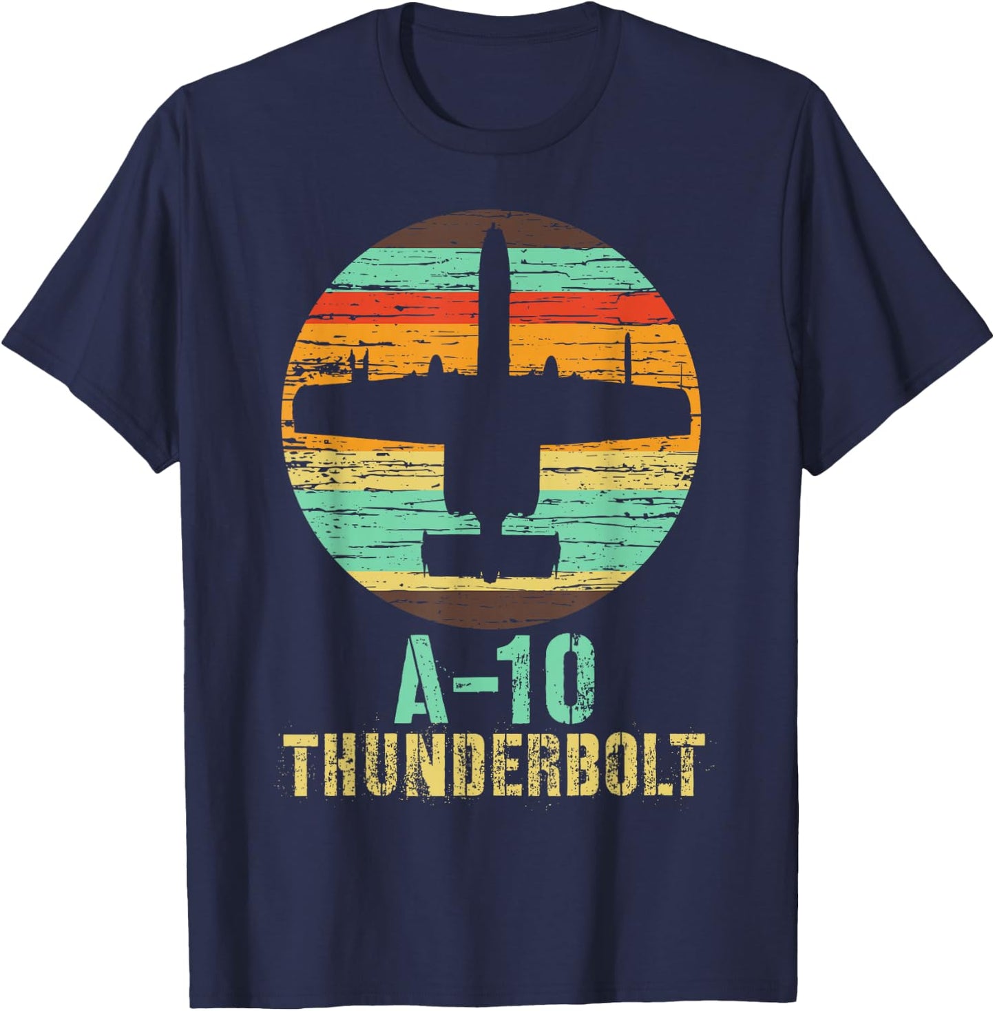 Vintage A-10 Thunderbolt II Warthog Military Airplane T-Shirt - T-Shirt | Navy