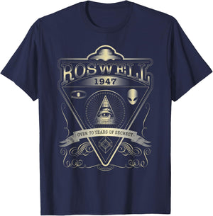Roswell 1947 Alien T Shirt - Vintage Style UFO, Area 51 T-Shirt - T-Shirt | Navy