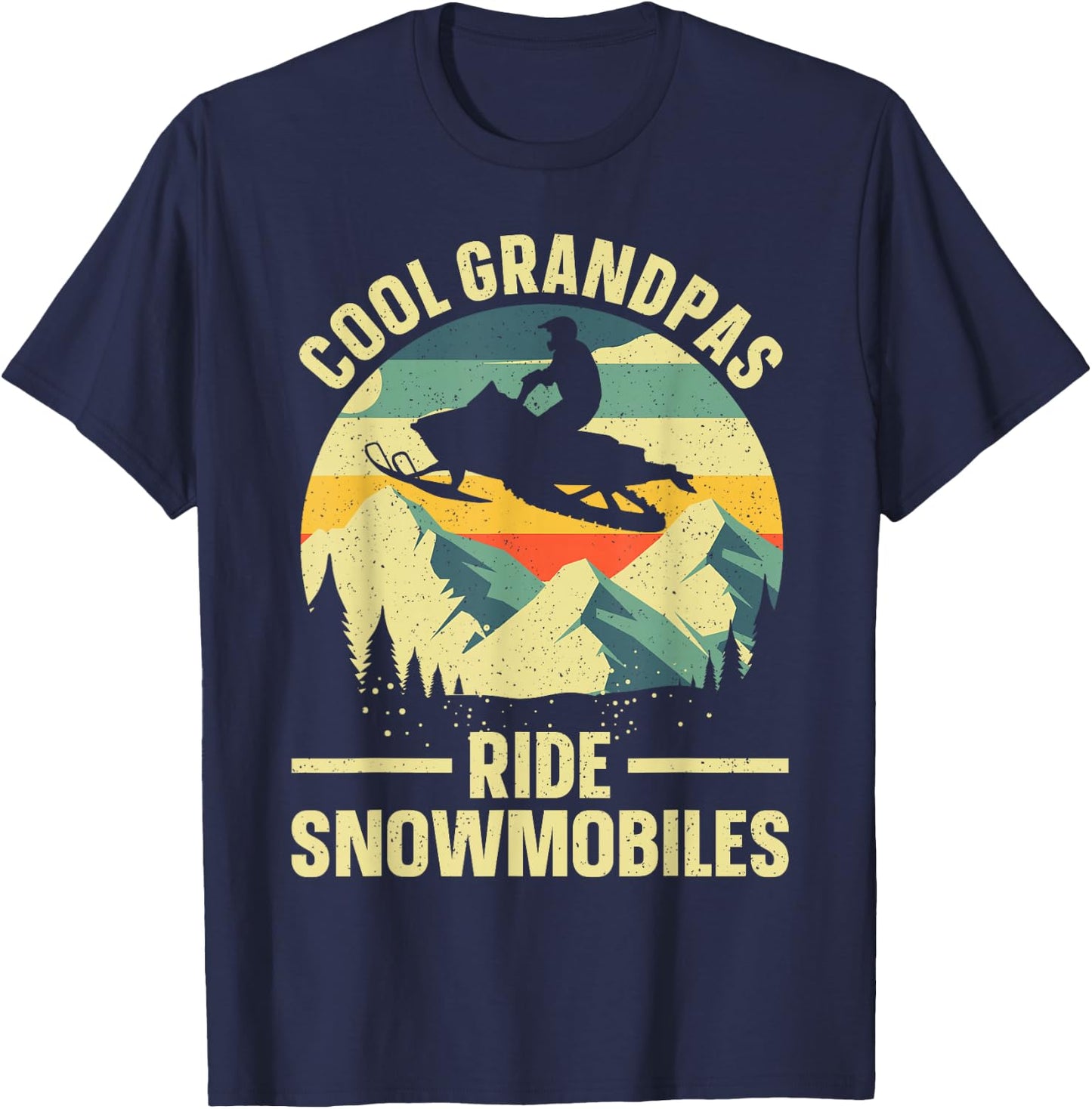 Cool Snowmobile Art Grandpa Snowmobiling Snowmobile T-Shirt - T-Shirt | Navy
