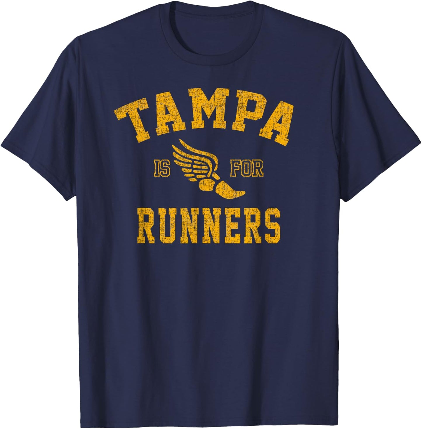 Vintage Style Tampa Florida is For Runners T-Shirt - T-Shirt | Navy