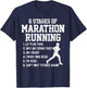 6 Stages Of Marathon Running Funny Runner Shirt Gift T-Shirt - T-Shirt | Navy