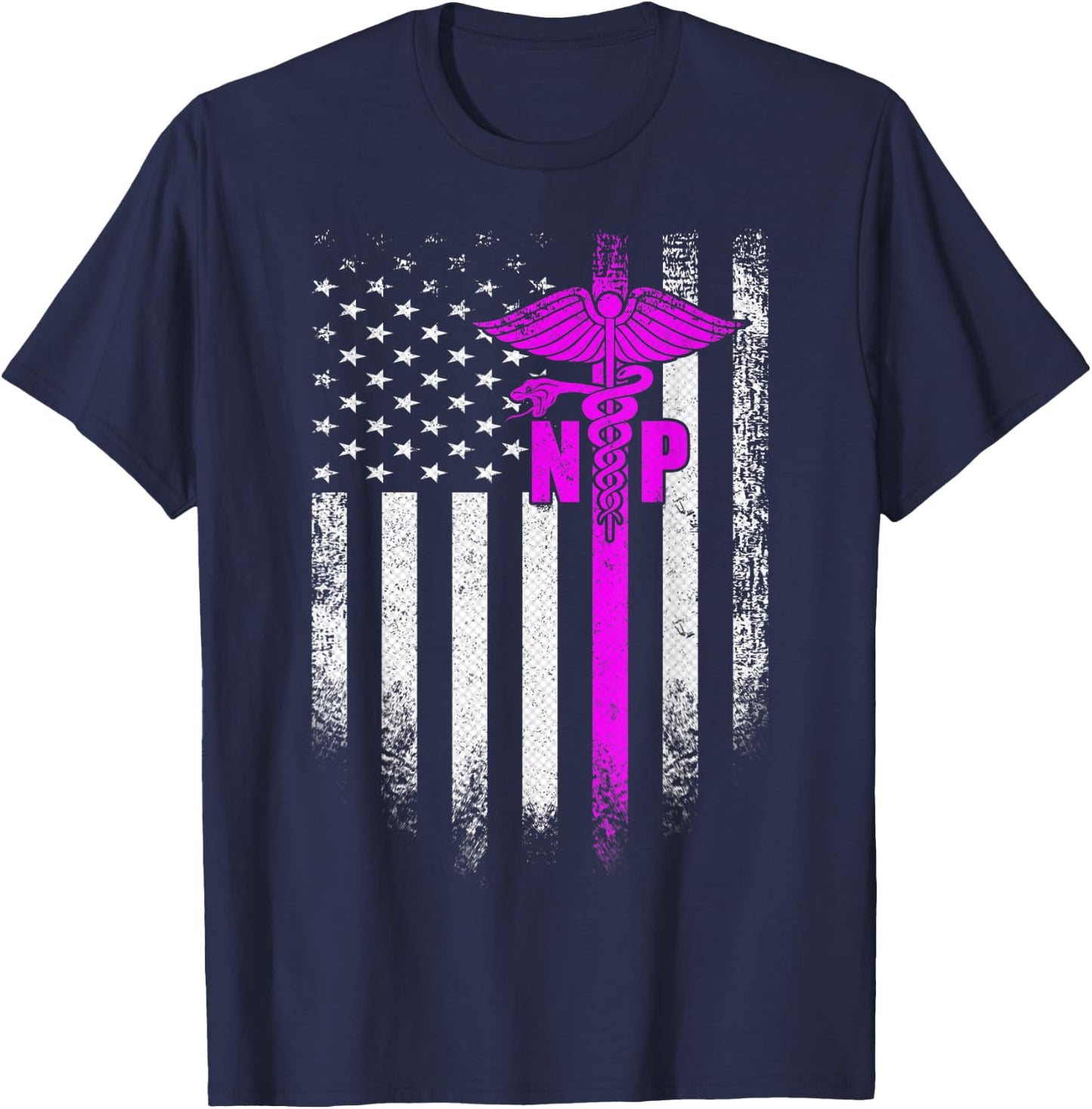 Vintage USA NP Nurse Practitioner American Flag Patriotic T-Shirt - T-Shirt | Navy