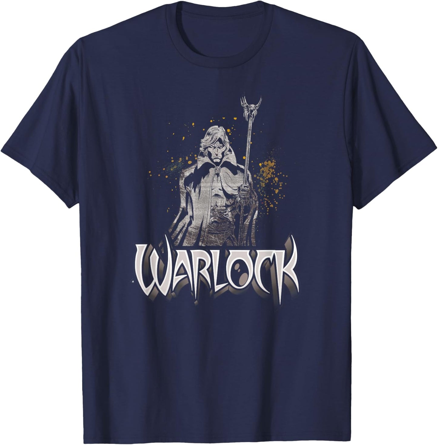 Marvel Warlock Karmic Staff 90s Comic T-Shirt - T-Shirt | Navy