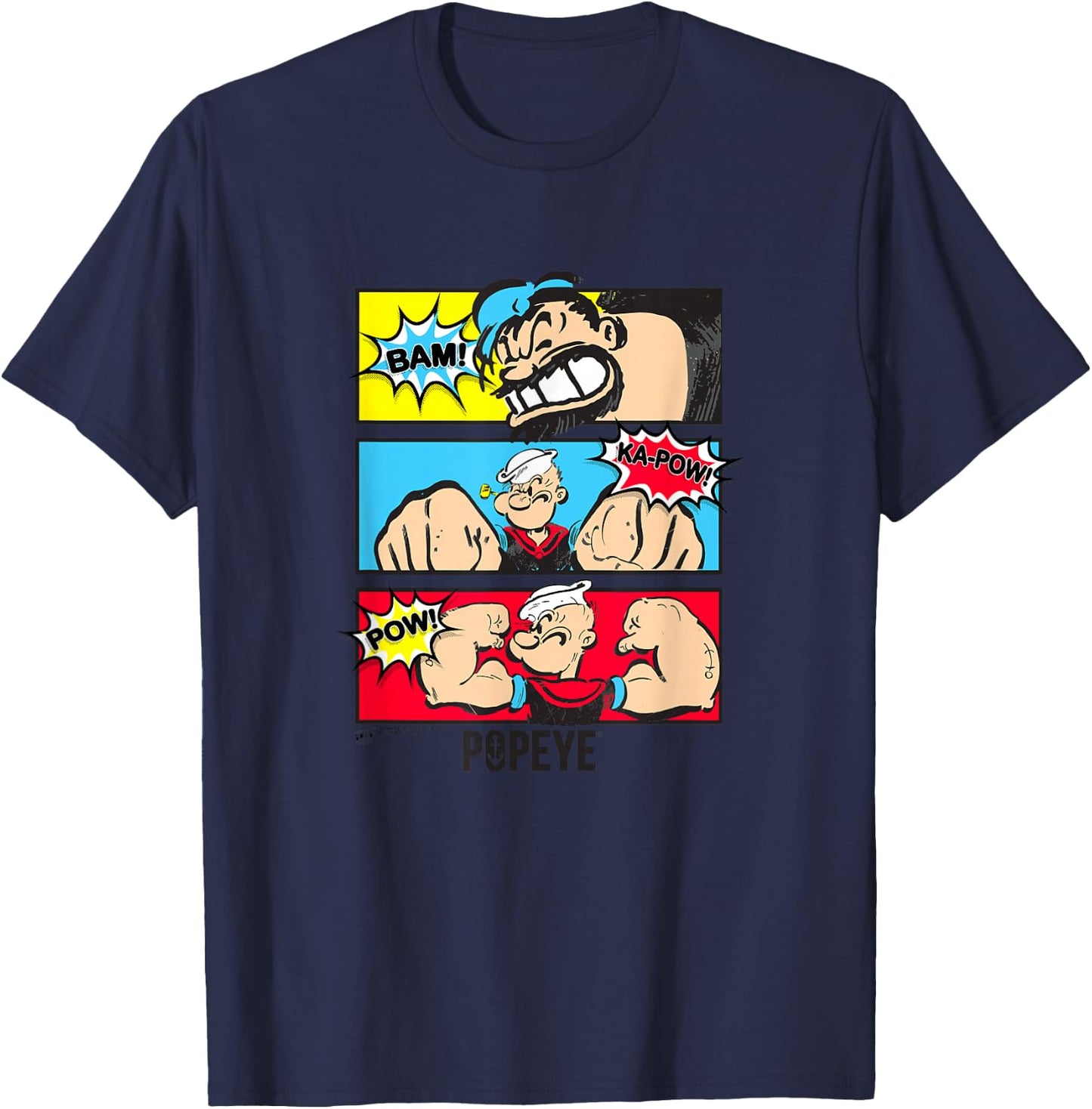 Popeye and Bluto Comic Strip #38964 T-Shirt - T-Shirt | Navy