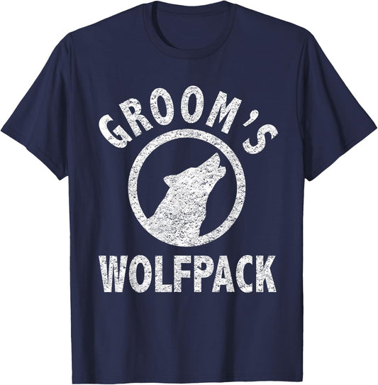 Grooms Wolfpack Shirt | Bachelor Party Group Shirts T-Shirt - T-Shirt | Navy