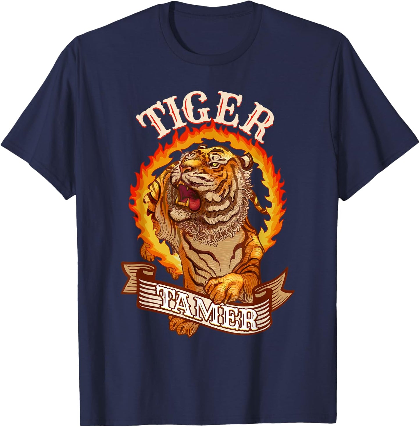 Circus Tiger Shirts - Circus Shirts - Circus Tiger Costume T-Shirt - T-Shirt | Navy