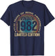 44 Year Old Gifts Vintage 1982 Limited Edition 44th Birthday T-Shirt - T-Shirt | Navy