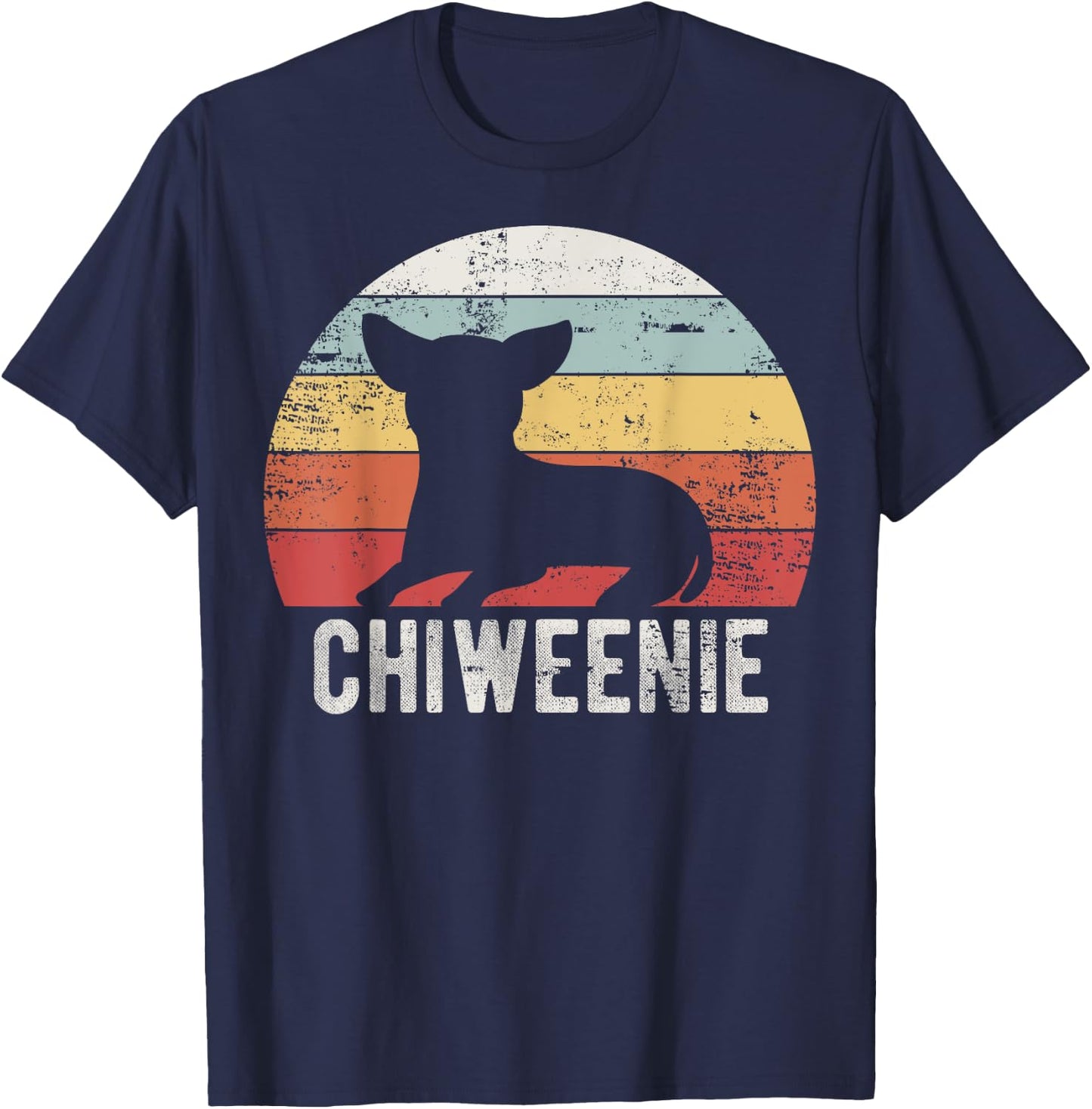 Cute Retro Chiweenie Silhouette Gift Chiweenies T-Shirt - T-Shirt | Navy