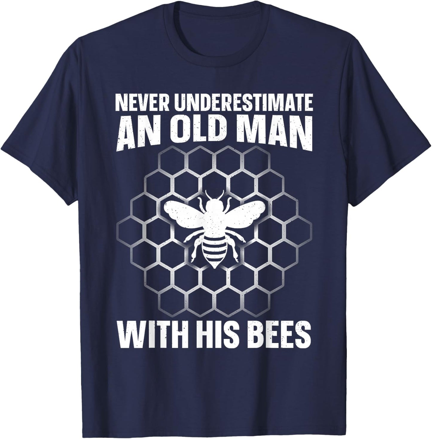 Beekeeping Art Dad Grandpa Bee Apiary Beekeeper T-Shirt - T-Shirt | Navy