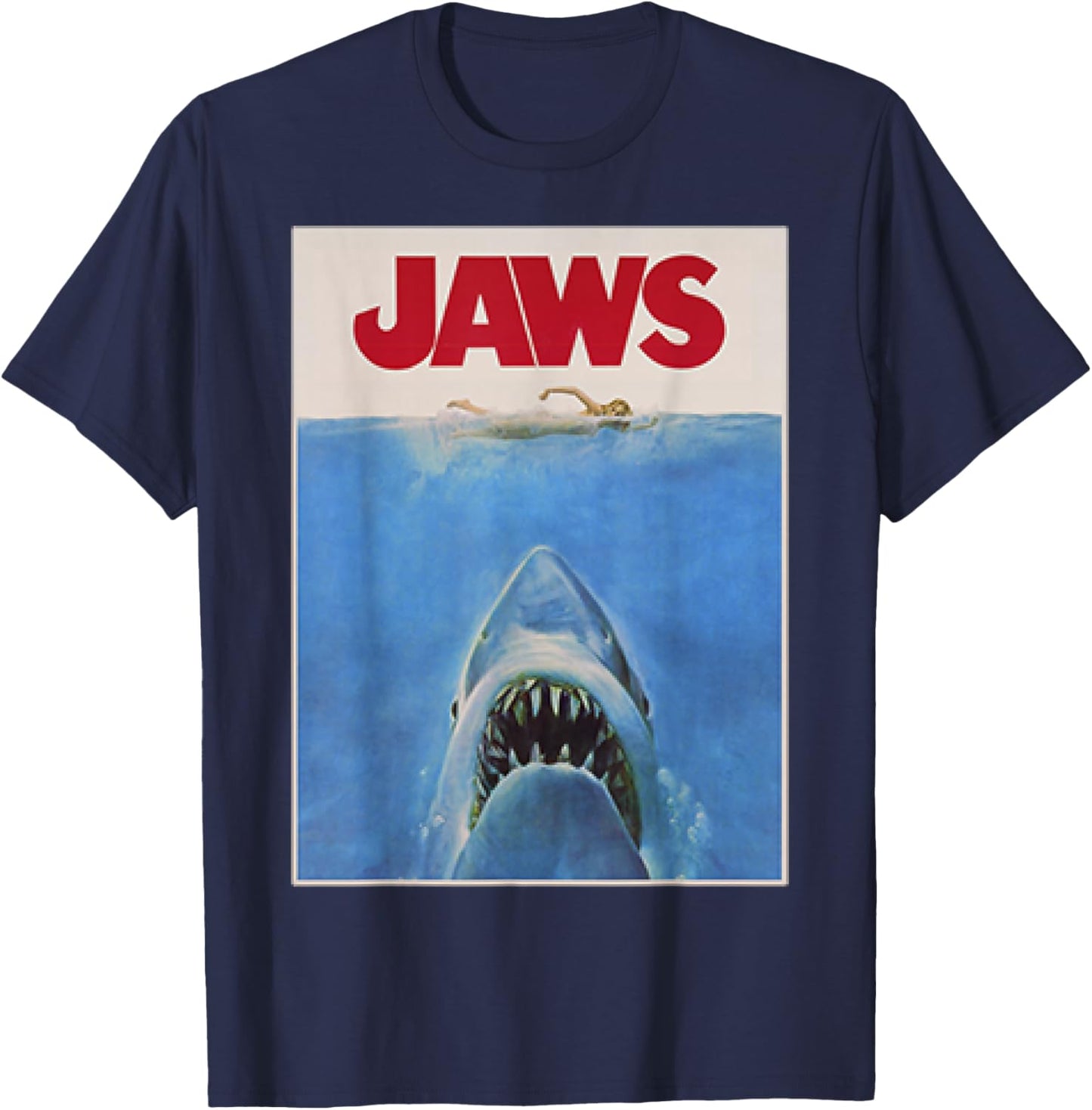 Jaws Original Movie Poster T-Shirt - T-Shirt | Navy