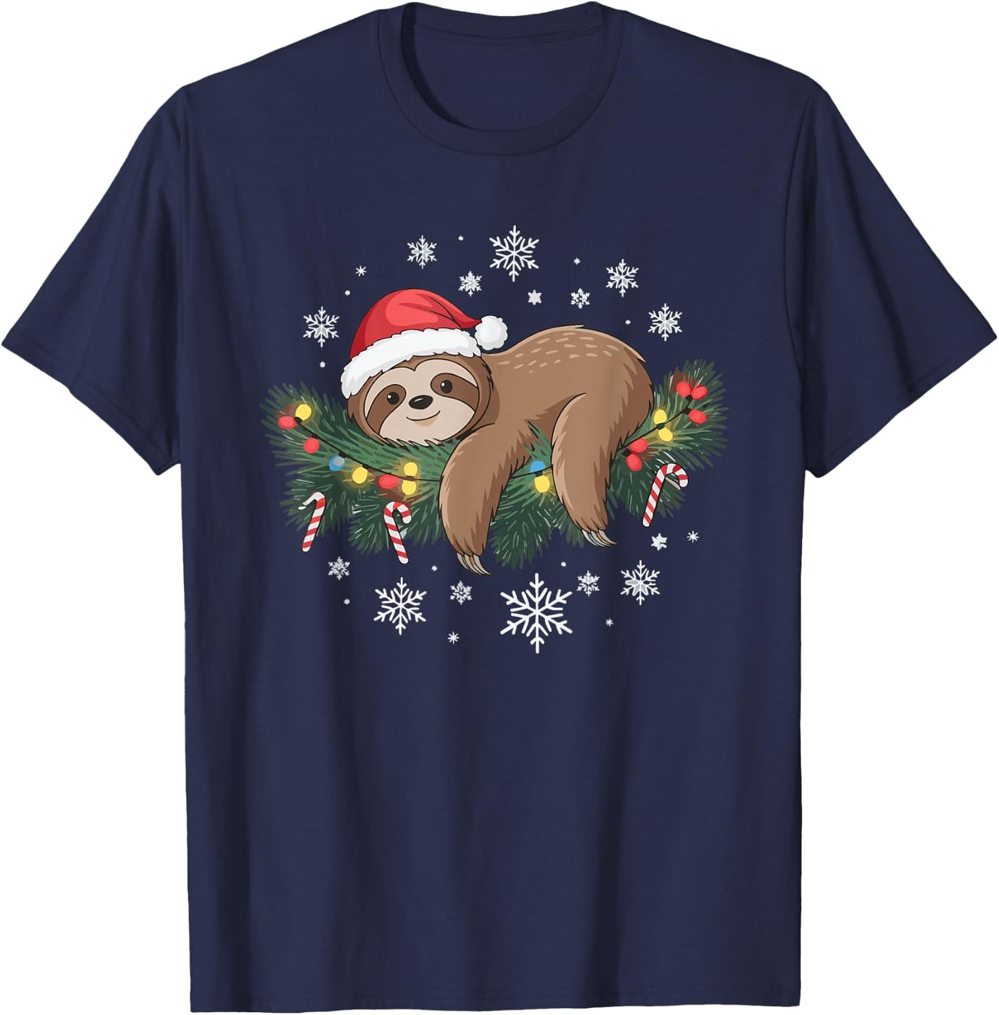 Sloth Christmas T-Shirt - T-Shirt | Navy