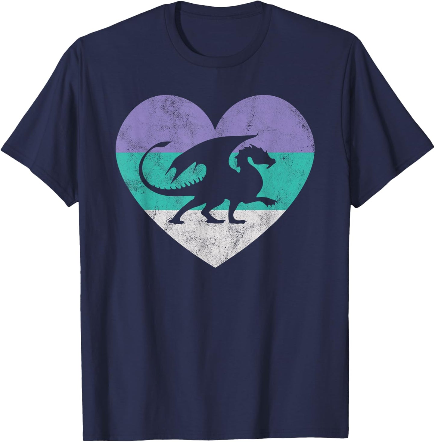 Dragon Gift Shirt & Girls Retro Cute T-Shirt - T-Shirt | Navy