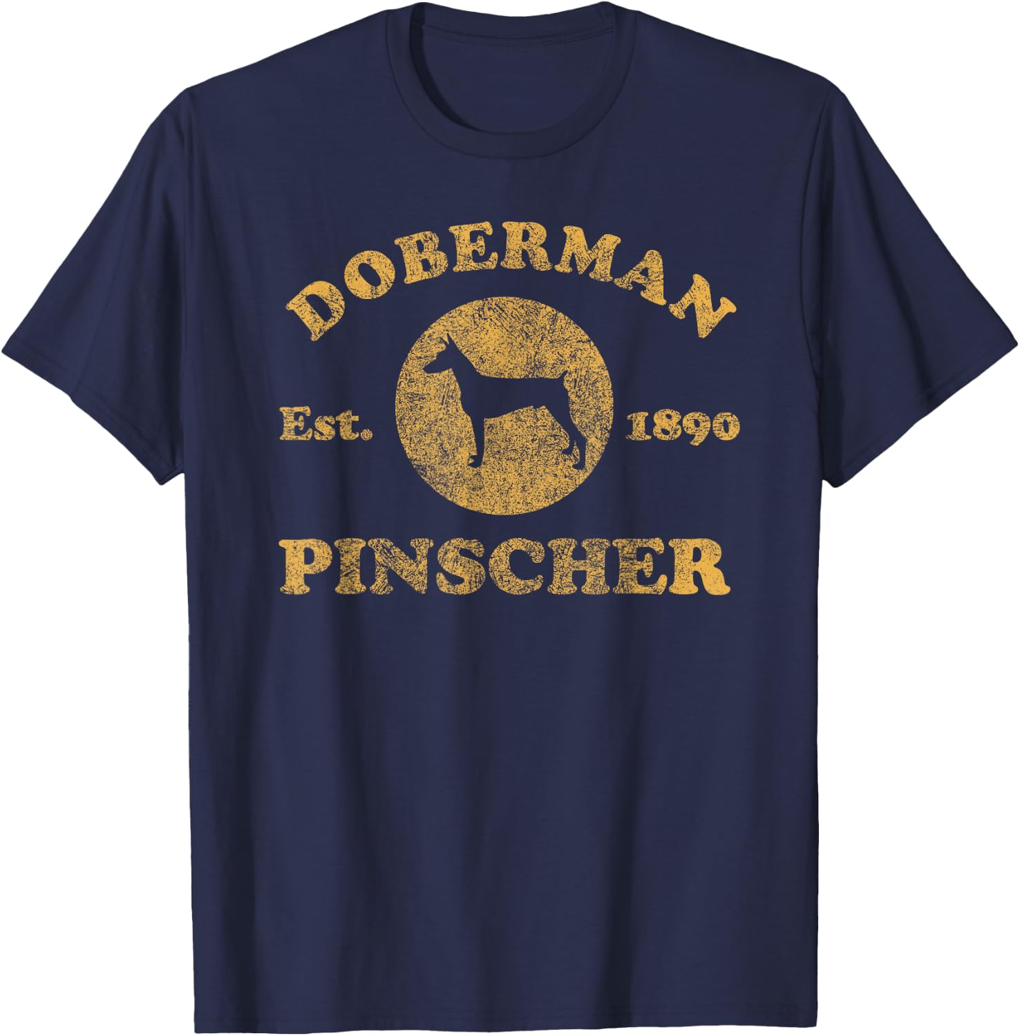 Vintage Doberman Pinscher Est. 1890 Doberman Gift T-Shirt - T-Shirt | Navy