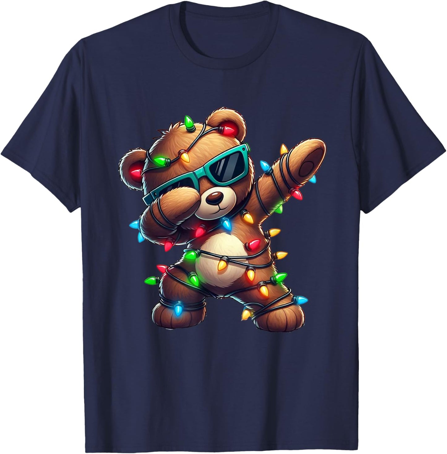 Christmas Teddy Bear Dabbing Girls Boys Xmas Teddy Bear T-Shirt - T-Shirt | Navy