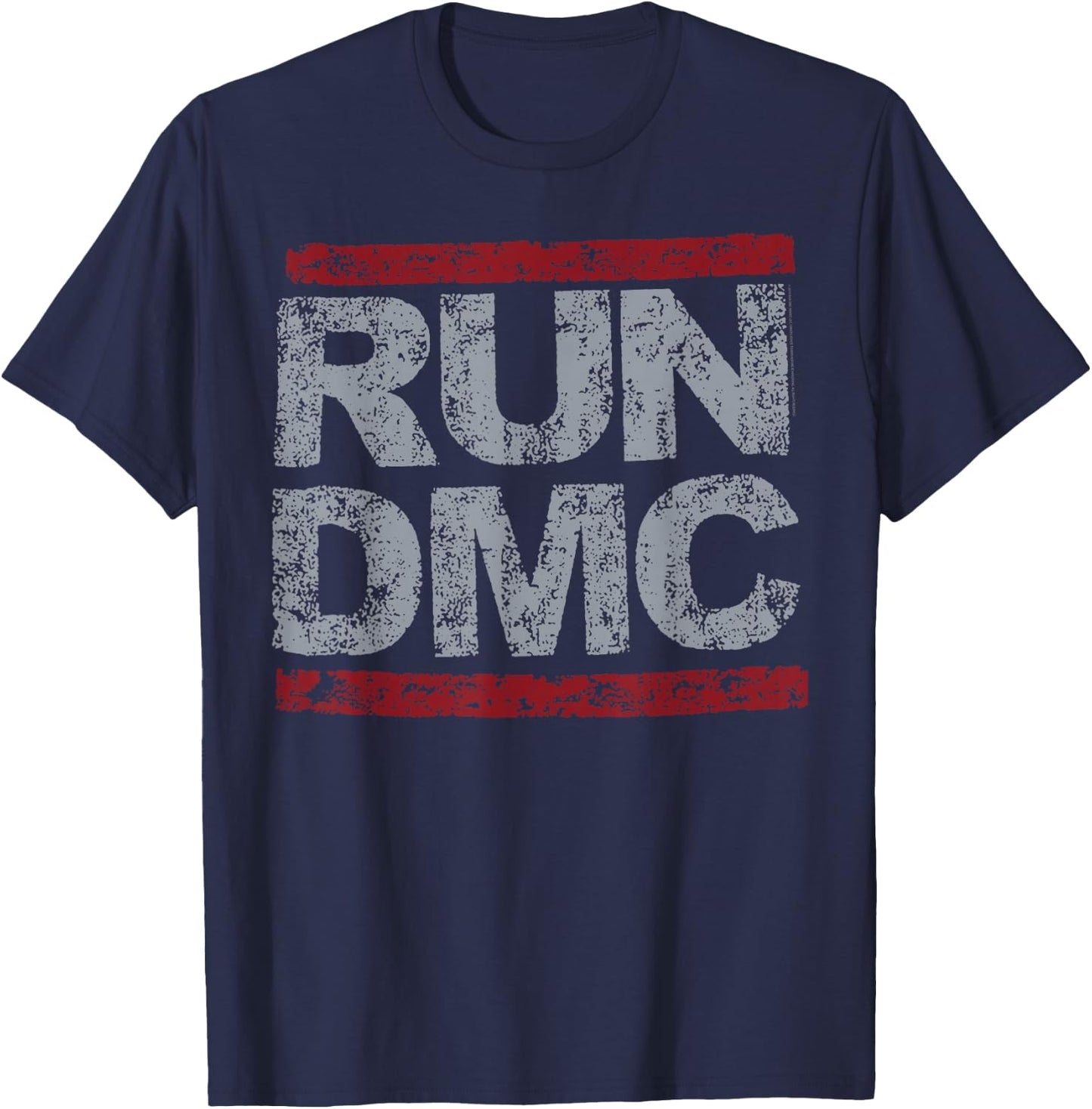 Run DMC Official Grunge Logo T-Shirt - T-Shirt | Navy
