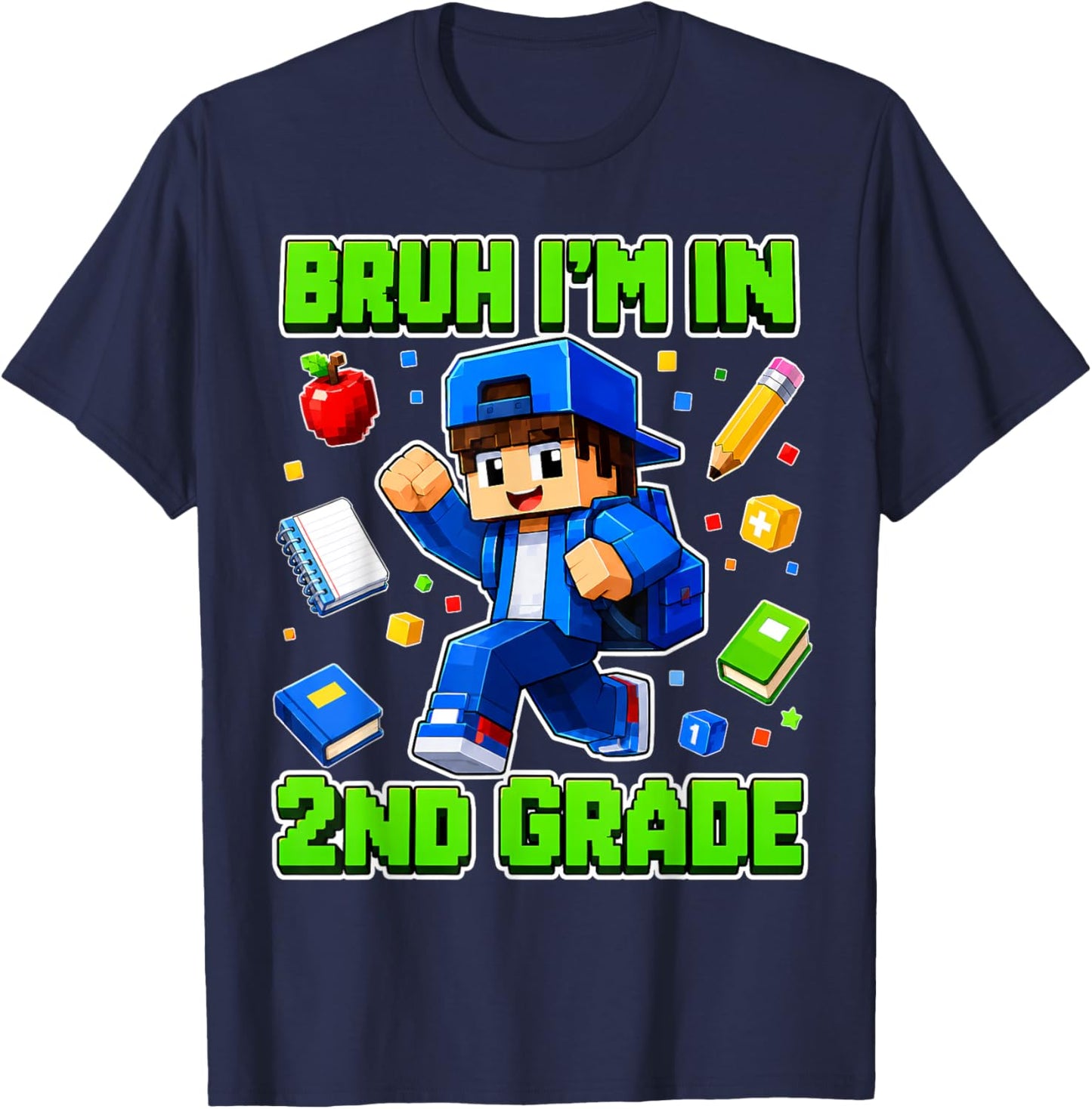 2nd Grade for Boys Back to School First Day Second Grade T-Shirt - T-Shirt | Navy