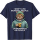 I Don't Like Morning People Or Mornings Or People Funny Cat T-Shirt - T-Shirt | Navy