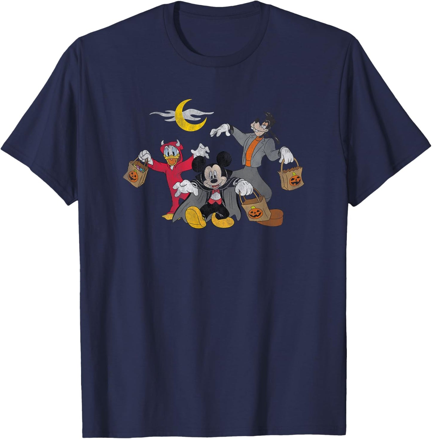 Disney - Mickey Goofy Donald Halloween Squad T-Shirt - T-Shirt | Navy