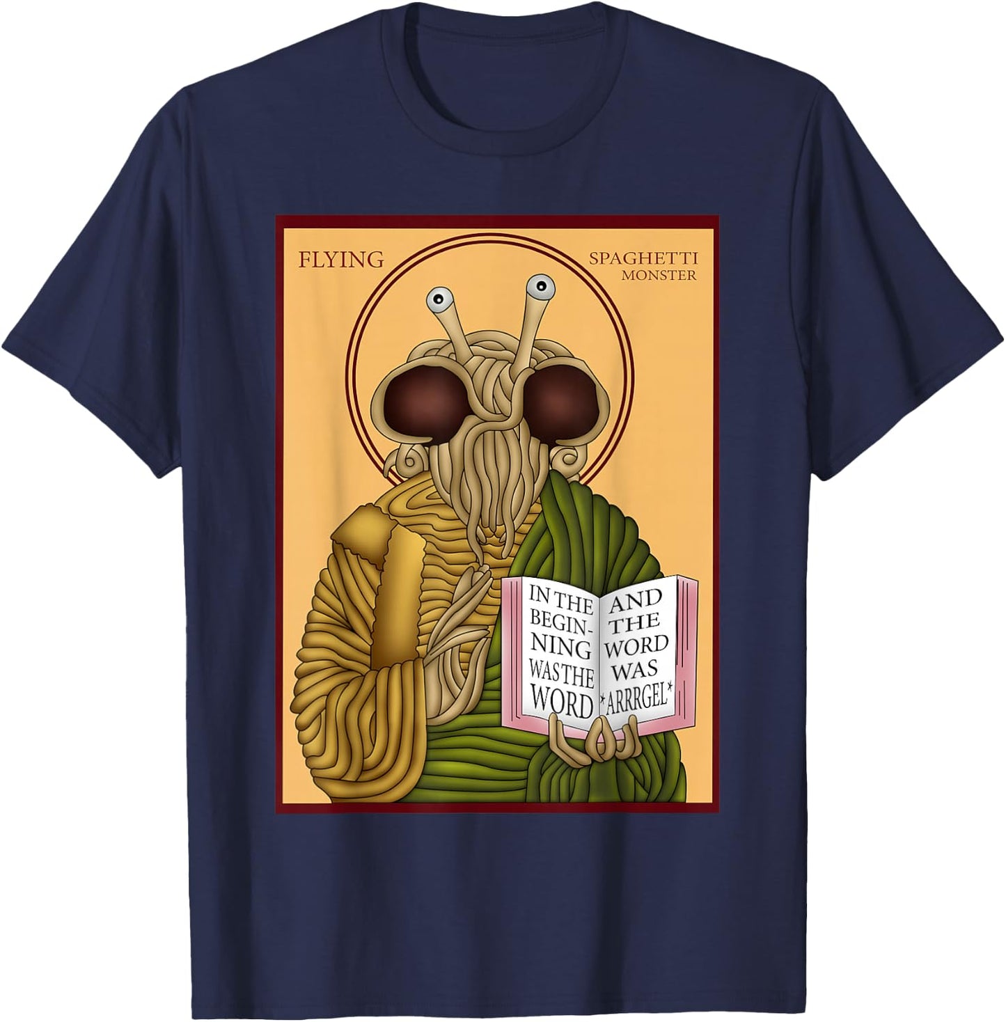 Flying Spaghetti Monster Tea | FSM, Pastafarian T-Shirt - T-Shirt | Navy