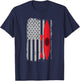 American Flag Kayak -Distressed USA Outrigger Canoe Kayaking T-Shirt - T-Shirt | Navy
