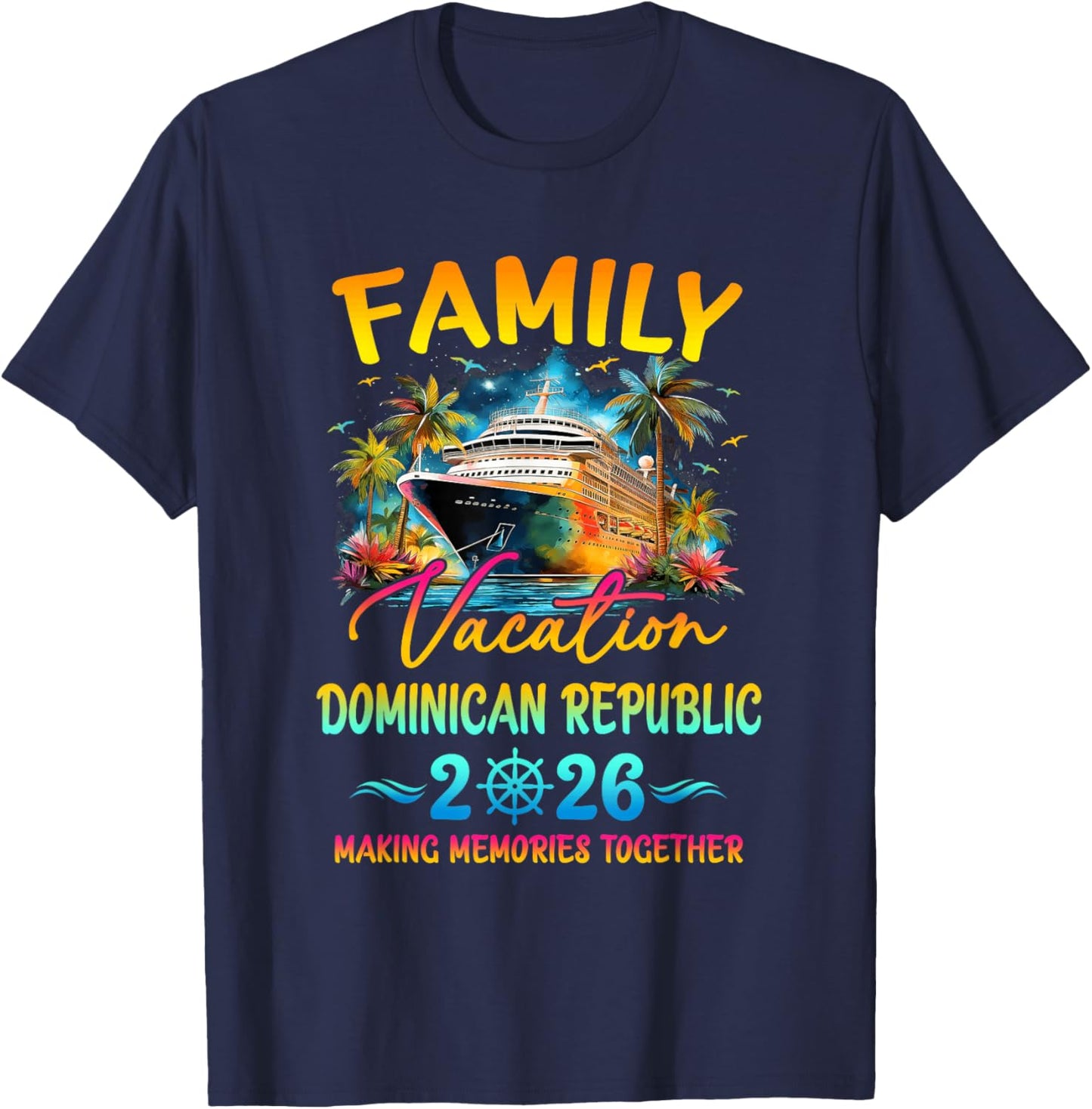 Family Vacation Dominican Republic 2026 Matching Group T-Shirt - T-Shirt | Navy