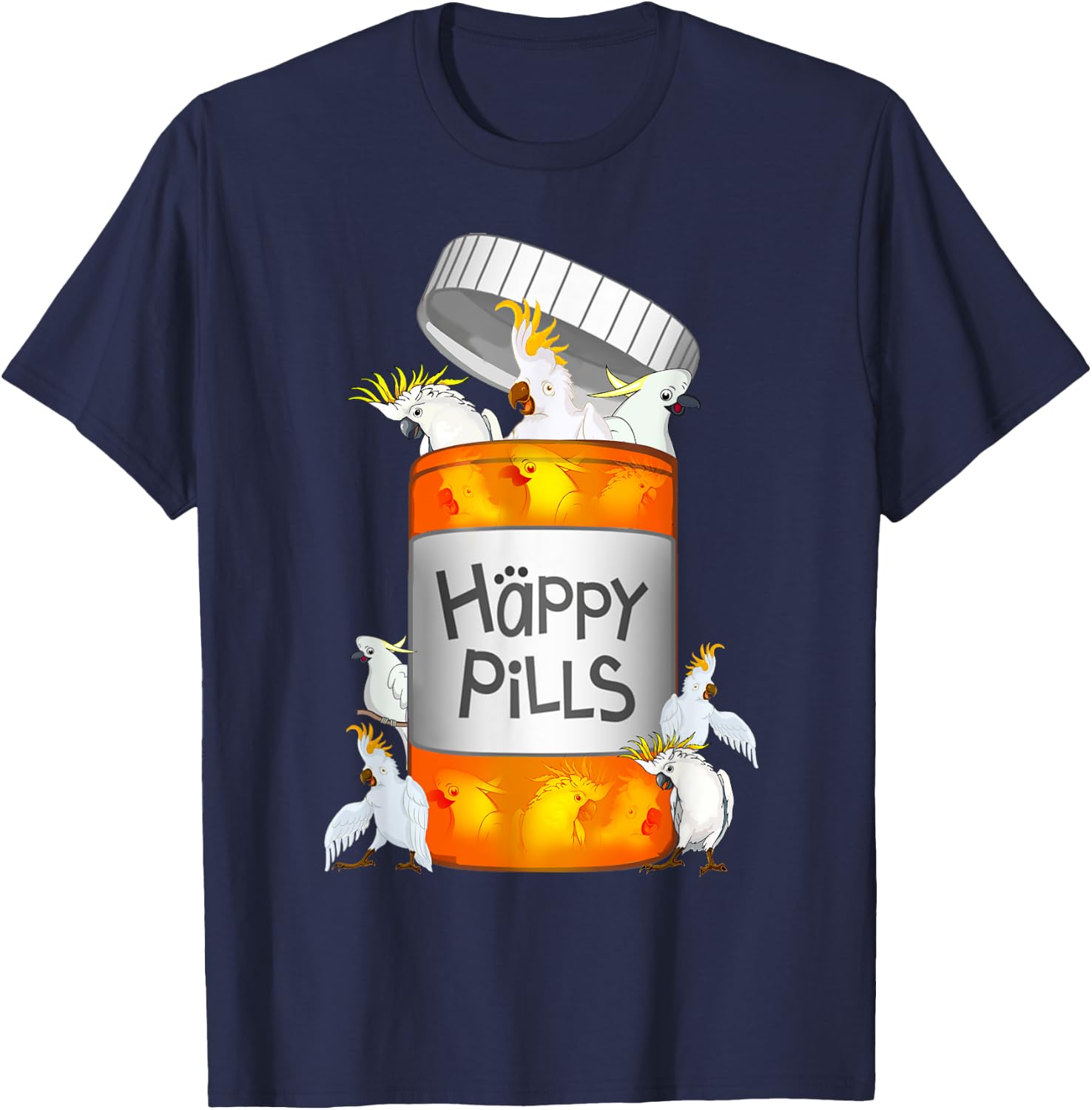 Cockatoo Happy Pills T-Shirt - T-Shirt | Navy