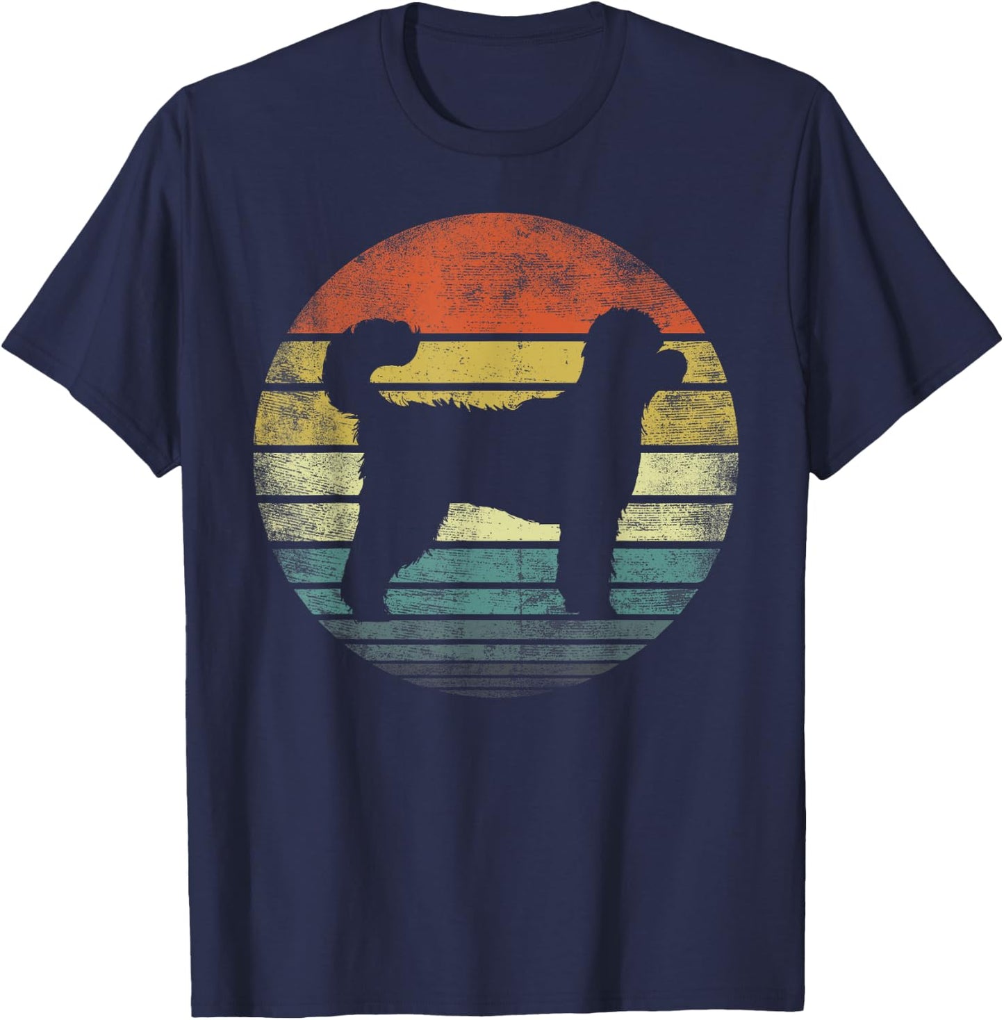 Goldendoodle Lover Owner Gifts Retro Sunset Dog Silhouette Women Kids T-Shirt - T-Shirt | Navy