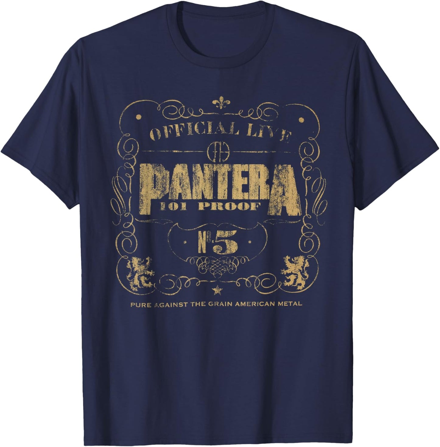 Pantera Official 101 Proof Black Adult T-Shirt - T-Shirt | Navy