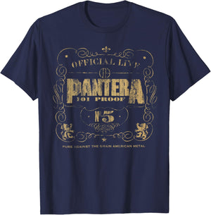 Pantera Official 101 Proof Black Adult T-Shirt - T-Shirt | Navy