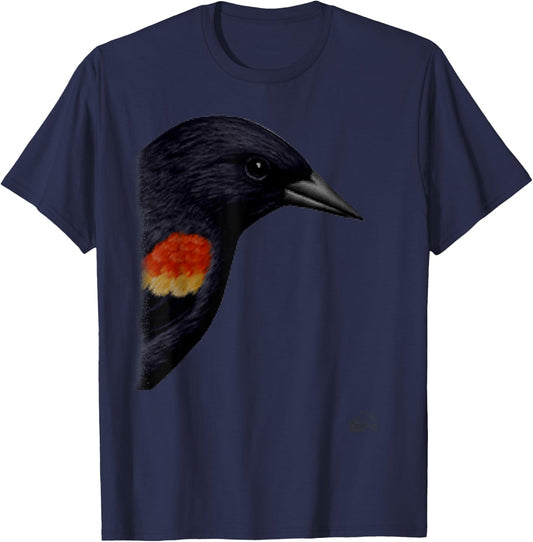 Red Winged Black Bird T-Shirt - T-Shirt | Navy
