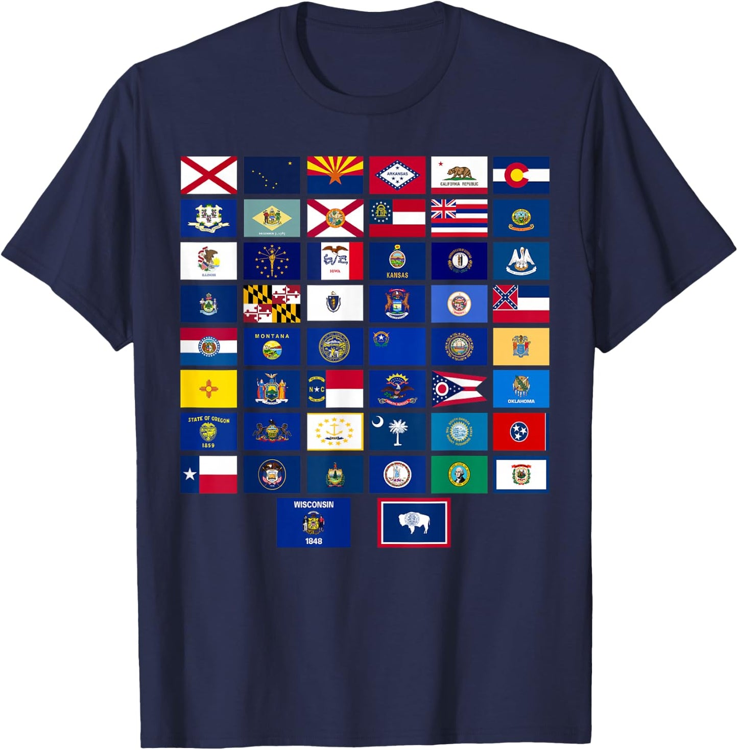 Flags of the US states T-Shirt - T-Shirt | Navy
