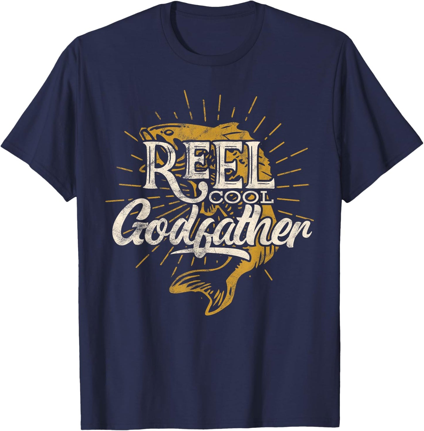 Reel Cool Godfather Fishing Graphic Saying Fish Lover Fun T-Shirt - T-Shirt | Navy
