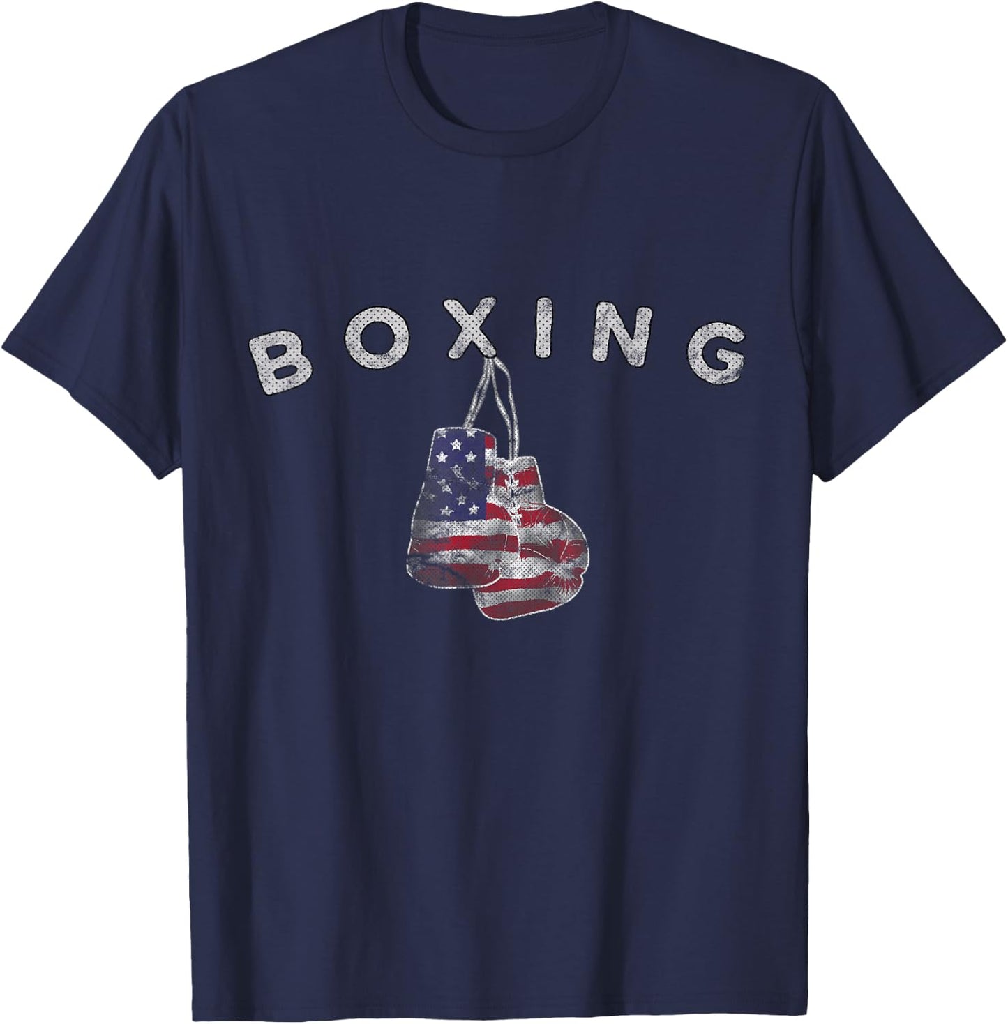 Vintage US Flag Boxing Gloves for July 4th T-Shirt - T-Shirt | Navy