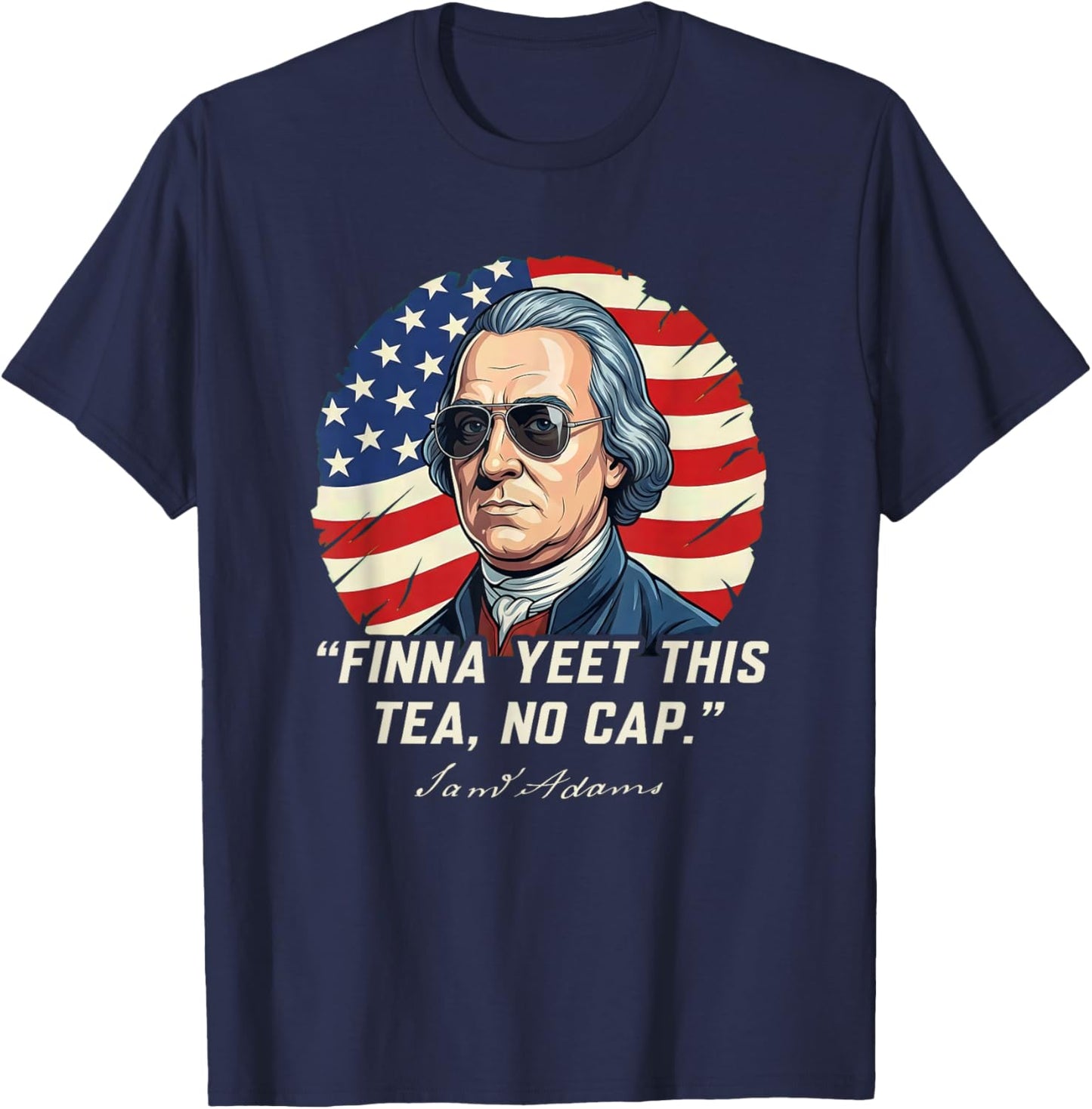 Finna Yeet This Tea No Cap Funny American T-Shirt - T-Shirt | Navy
