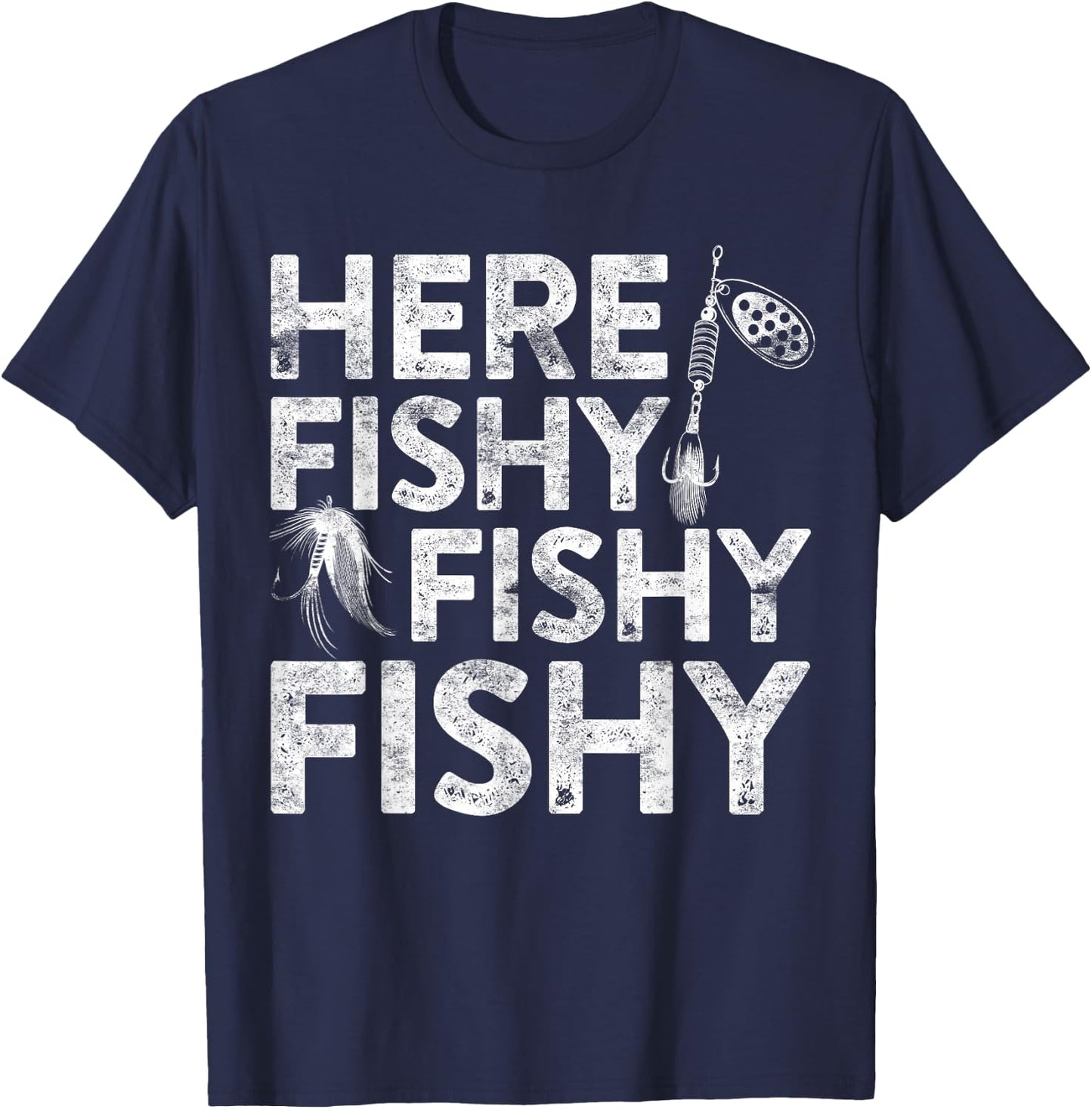 Okana-chan here ! Funny Fisherman T-Shirt - T-Shirt | Navy