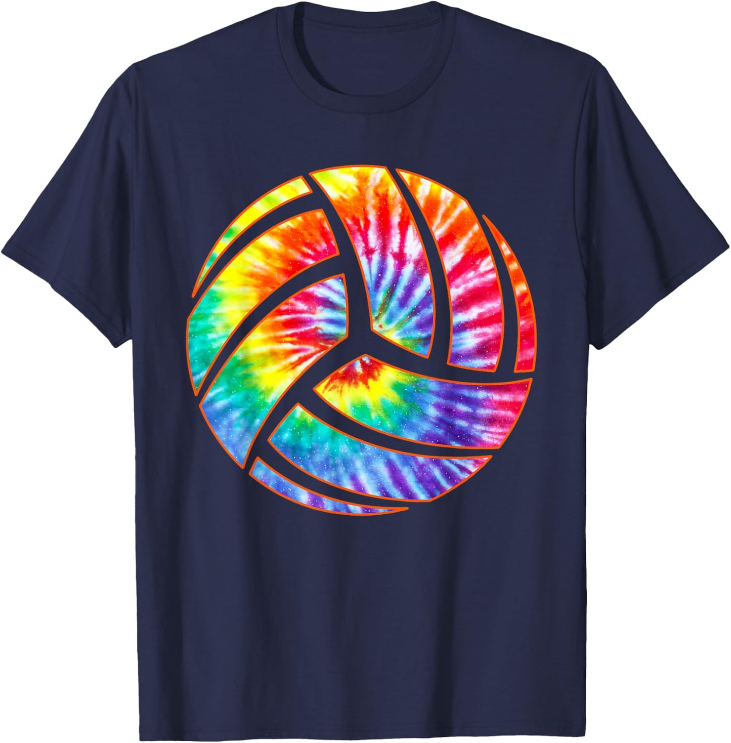 Tie Dye Colorful Volleyball Lover Player Tie Dye Volleyball T-Shirt - T-Shirt | Navy