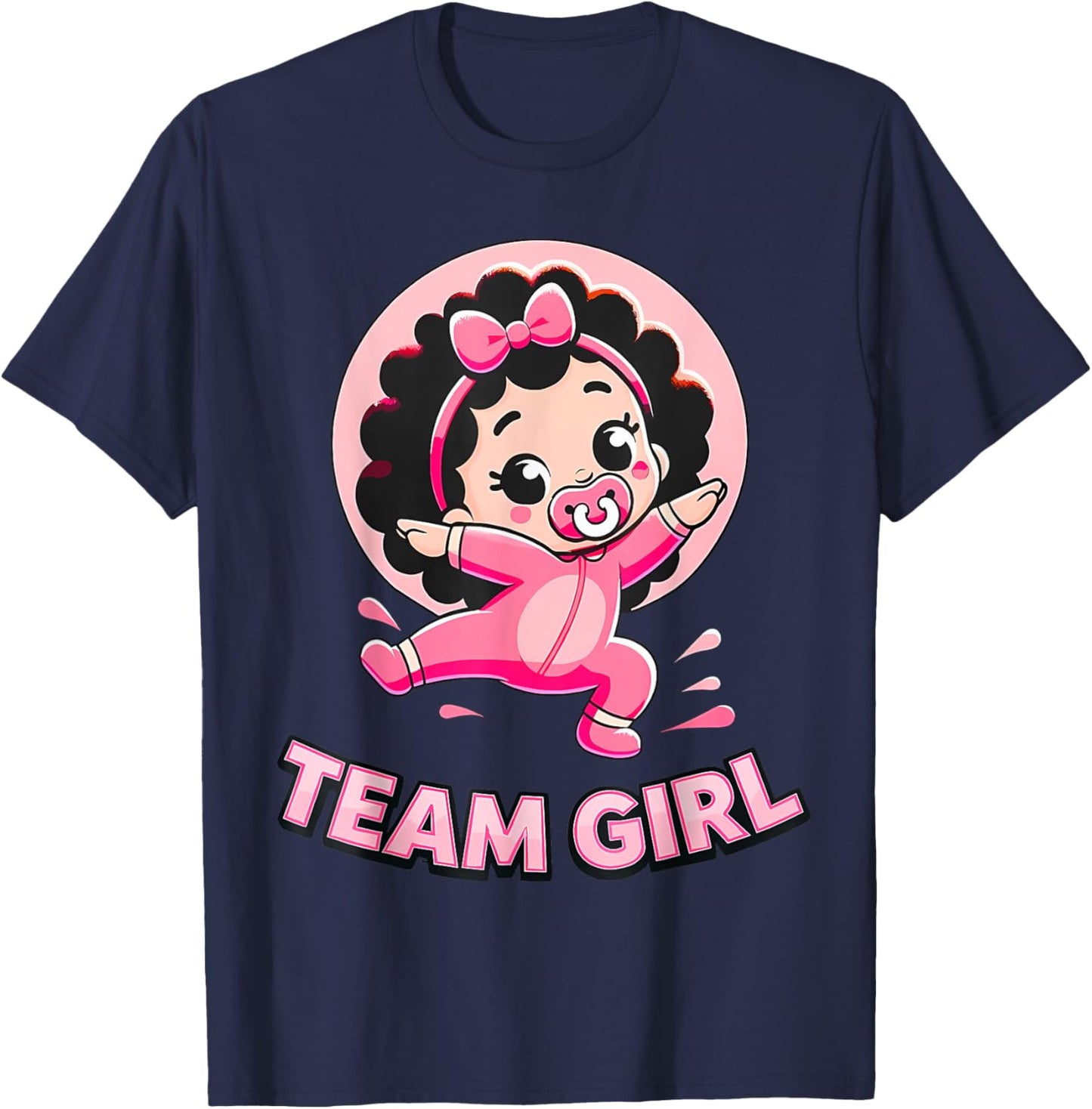 Team Girl Baby Gender Reveal Party Kid T-Shirt - T-Shirt | Navy