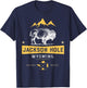 Jackson Hole T Shirt Wyoming Vintage Bison Buffalo Men Women T-Shirt - T-Shirt | Navy