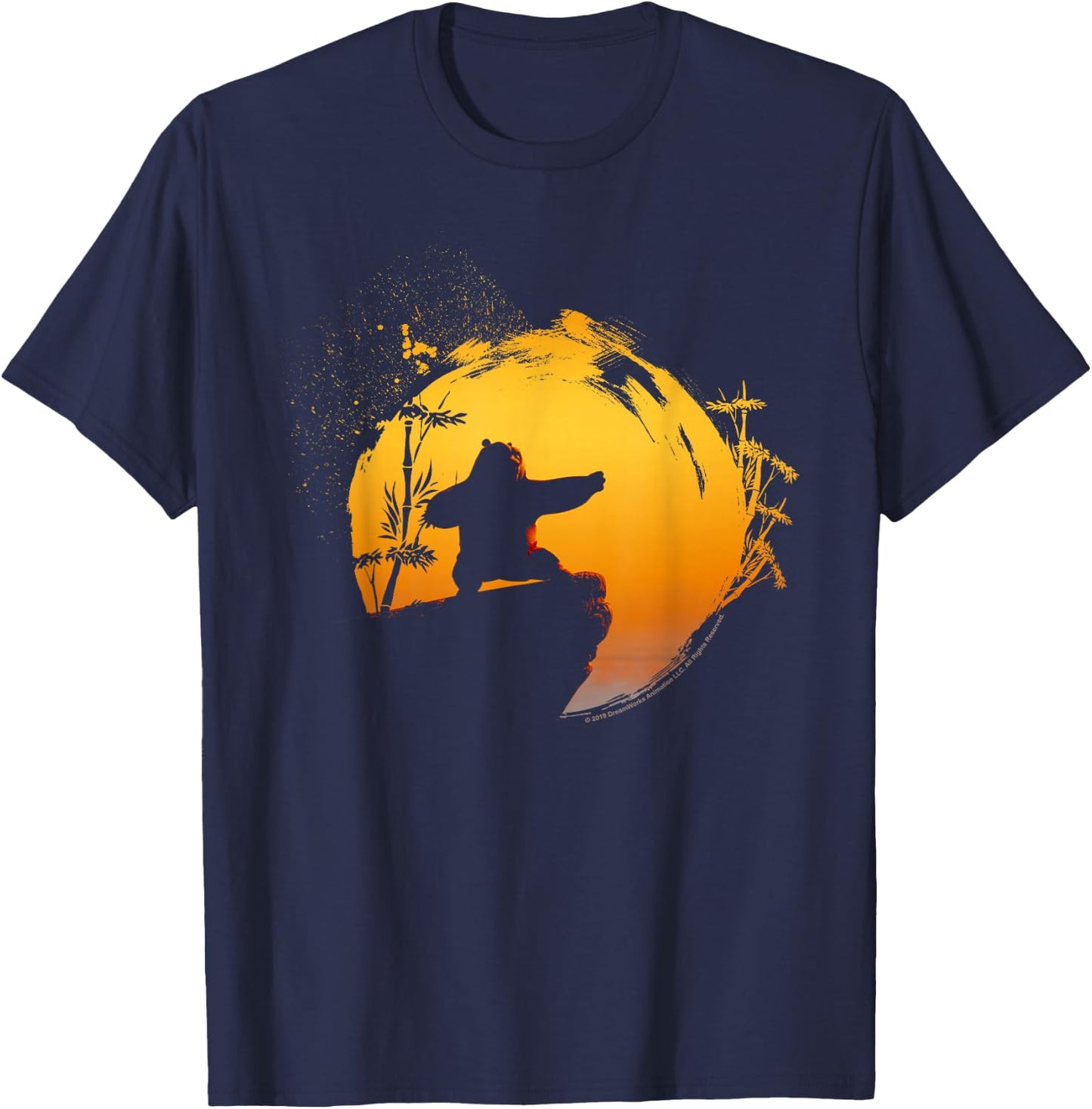 Kung Fu Panda Po Tai Chi Sunset Silhouette T-Shirt - T-Shirt | Navy