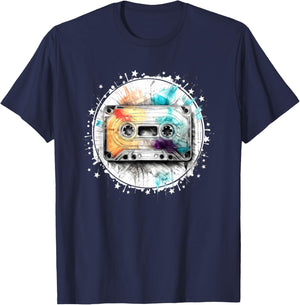 Old School Hip Hop 80s 90s Mixtape Graphic T-Shirt - T-Shirt | Navy