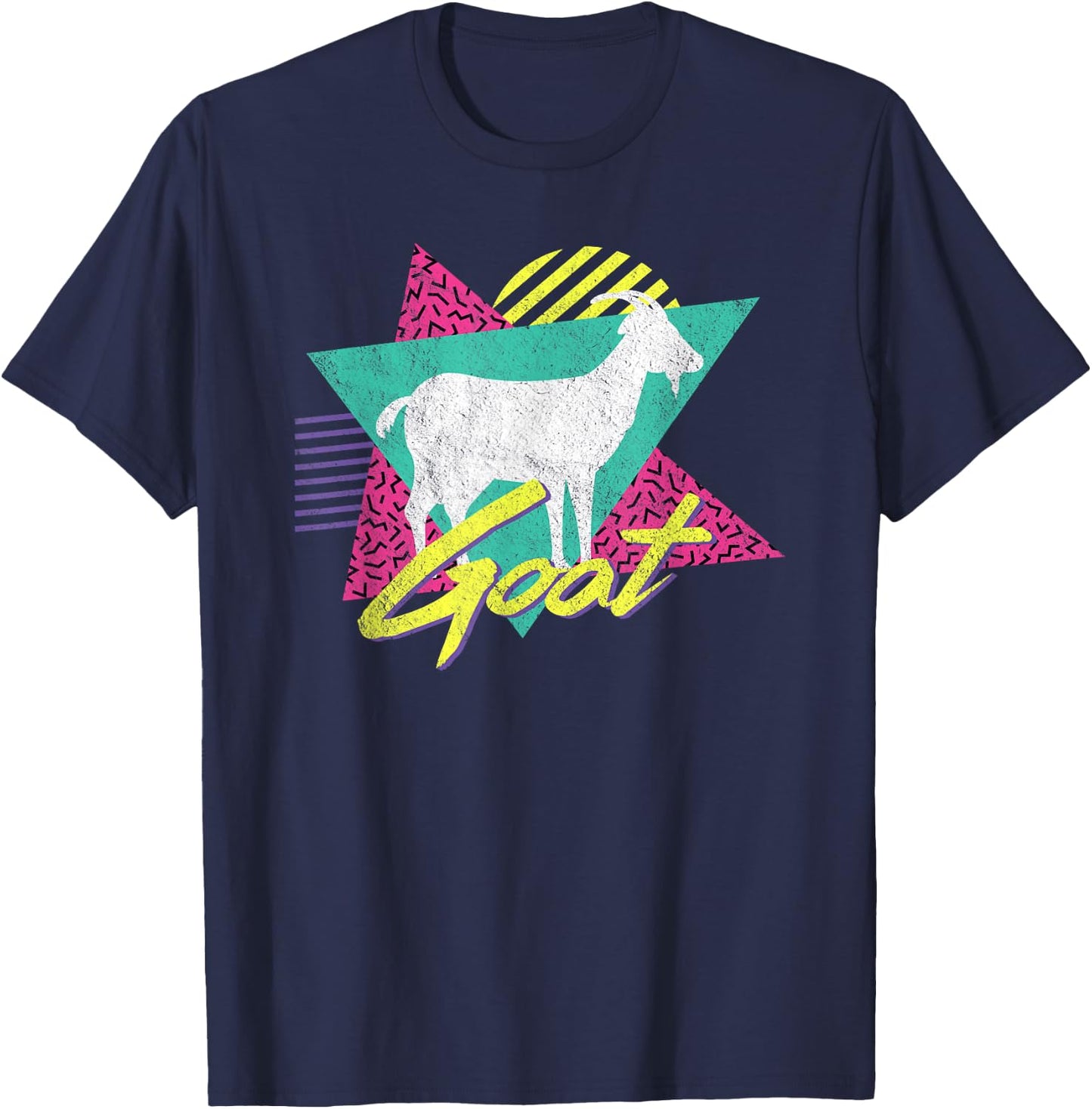 Vintage Retro 80s Or 90s Goat T-Shirt - T-Shirt | Navy