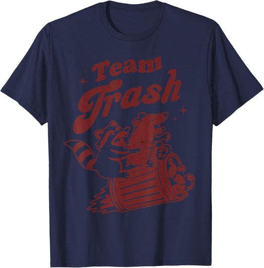 Vintage Team Trash Raccoon and Possum Trashcan Funny Retro T-Shirt - T-Shirt | Navy